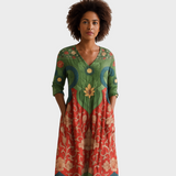 Klara - Duga haljina s vintage cvjetnim printom