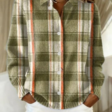 Klara – Karirana košulja u maslinasto-zelenim tonovima s nježnim naglascima