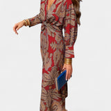 Ema Maxi Haljina s V Izrezom i Prednjim Čvorom