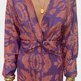 Ema Maxi Haljina s V Izrezom i Prednjim Čvorom