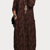 Ivana – midi haljina s umjetničkim uzorkom