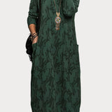 Ivana – midi haljina s umjetničkim uzorkom