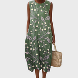 Lara - Opuštena cvjetna haljina od pamuka