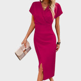Vilma | Midi haljina s V-izrezom i prorezom prednje strane