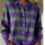 Tamara – Karirana košulja u ljubičasto-zelenim tonovima