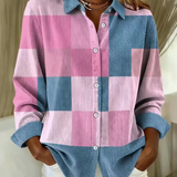 Nina – Karirana košulja u ružičasto-plavim pastelnim tonovima