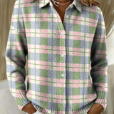 Helena – Karirana košulja u pastelnim ružičasto-zelenim tonovima