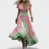 Jasmina - Cvjetna haljina prilagođena i lepršava