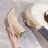 Blanka – Čizme od brušene kože s platformom