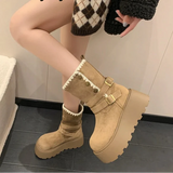 Danijela - Čizme na platformu s elegantnom kopčom i toplom plišanom podstavom