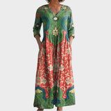 Klara - Duga haljina s vintage cvjetnim printom