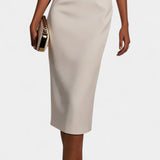 Vesna Midi Haljina s Bisernim Detaljima i Okruglim Izrezom