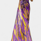 Blanka Maxi Asimetrična Haljina s Vibrantnim Uzorkom