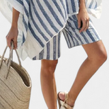 Set prugasti Nancy s oversized majicom i elegantnim šortsevima