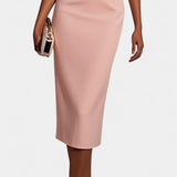 Vesna Midi Haljina s Bisernim Detaljima i Okruglim Izrezom